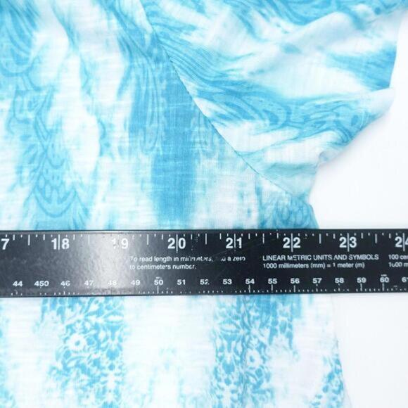 Time And Tru Shirt Women's XL (16-18) Blue Green Tie-Dye Short Sleeve Pullover - Picture 3 of 7